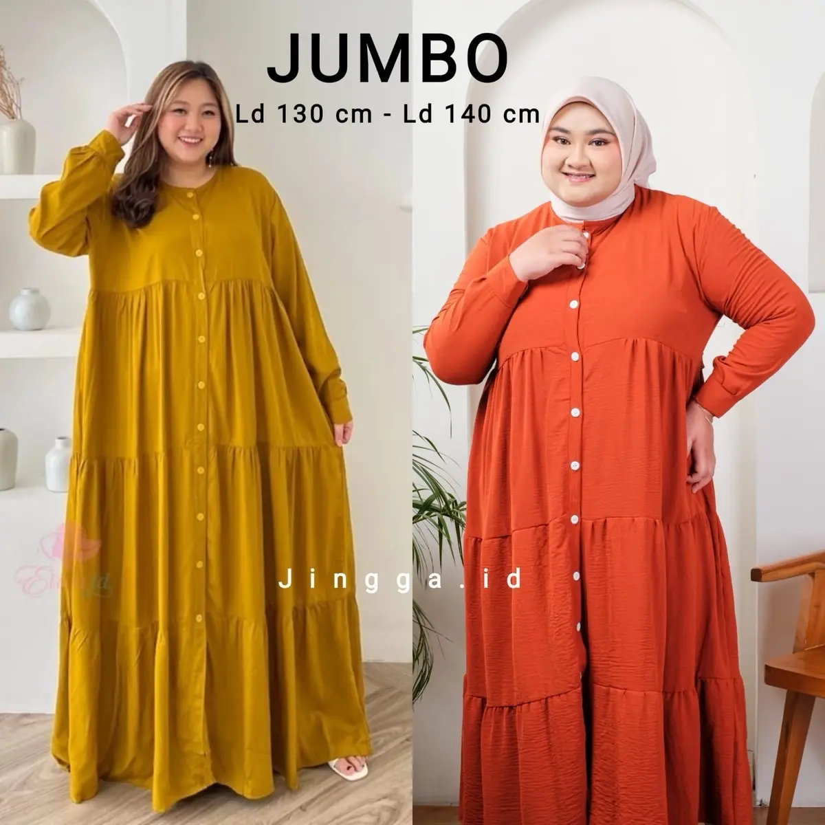 Gamis Canda Kancing XXXL Jumbo Ld 130 cm - Ld 140 cm Gamis Busui Kekinian Full Kancing Terbaru Muslim Dress Syari Crinkle Airflow
