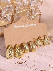 Conjunto de aretes de poste con temática oceánica vintage, elegante joyería de vacaciones en la playa, perfectos para uso diario para ella (sin tarjeta incluida)