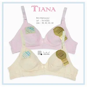 Pakaian Dalam Wanita Bra Menyusui Tiana M302 Ukuran 38cm-44cm Kait 3 Plus Kancing Plastik Tanpa Busa Dan Kawat