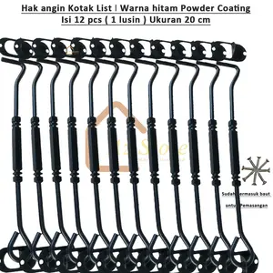 1 Lusin Hak Angin Penahan Jendela Rumah Hitam Ukuran 20 cm isi 10 pcs