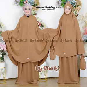 ( FREE TASBIH ) Prayerset Mukena 2 in 1 Resleting Dewasa Crinkle Airflow Premium | Mukena Bawahan Lembut Muslim Nyaman Mewah Variasi mukena traveling Mini