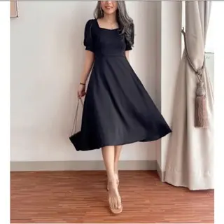 Ami Collection - Dress Yuna Formal Lengan Pendek / Dress Wanita / Formal Dress
