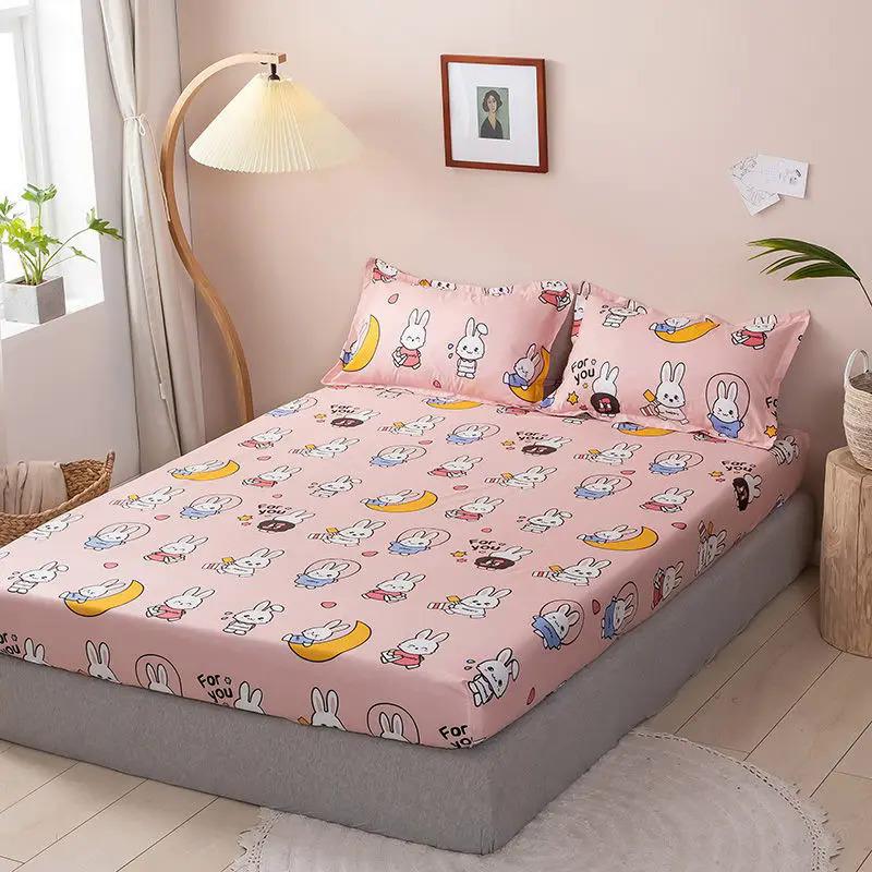 Product Introduction of Brushed Fitted Sheet Elastic Band Home Strap Bedding High-End Luxury Mattress Cover Bedsheet No Pillowcase Simple Multi Size Bed 14