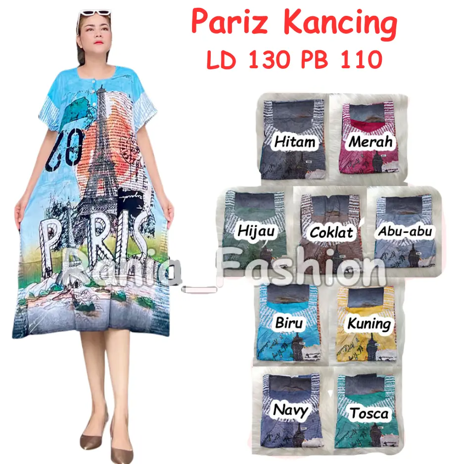 Daster Rania Fashion Motif DK4 KANCING PARIZ Viral Terbaru