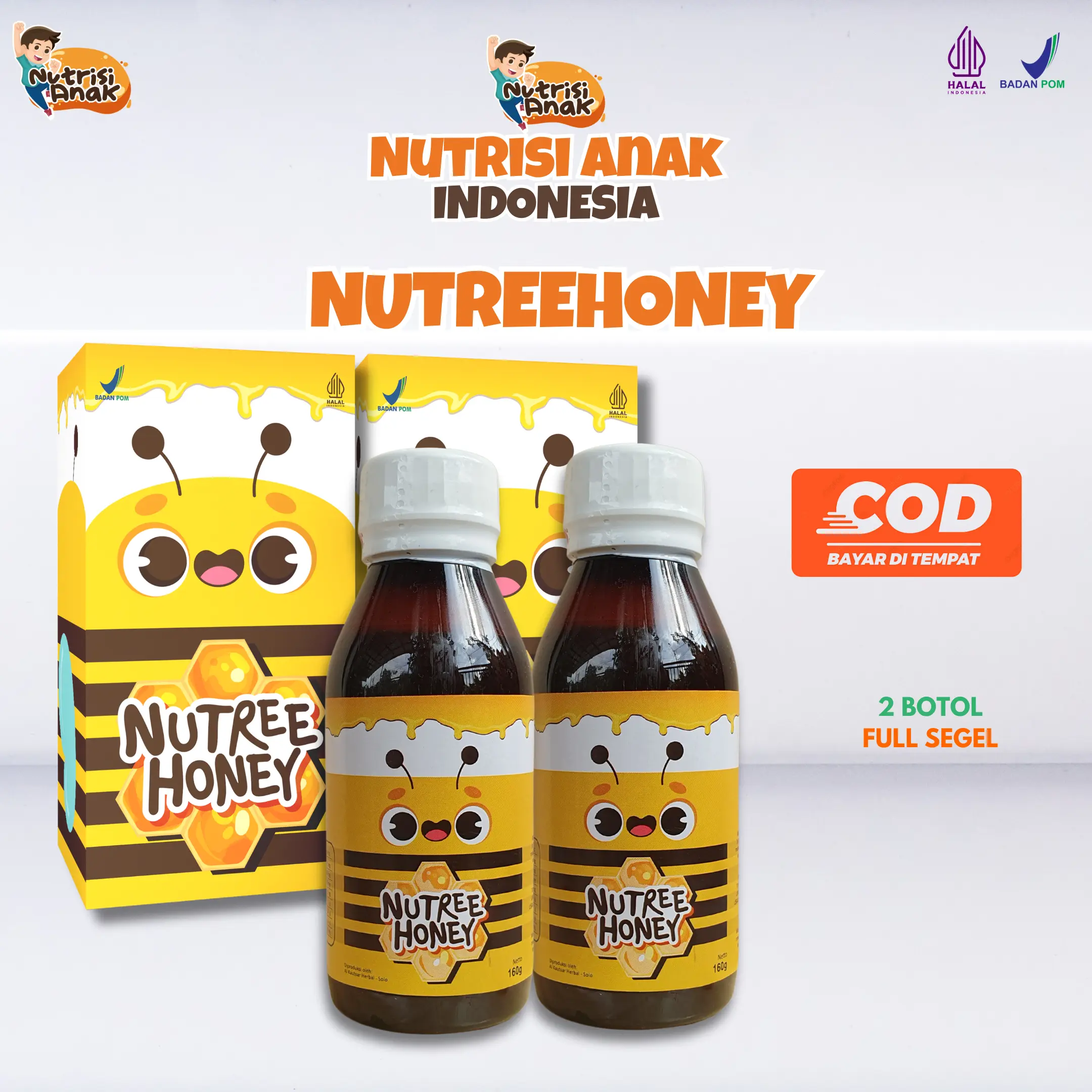 Nutreehoney - Madu Herbal Nutrisi Anak isi 2 Botol Syrup
