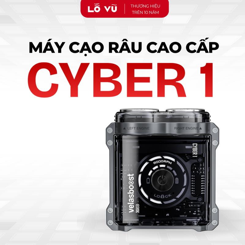 LoVu Máy cạo râu cao cấp velasboost Cyber 1 chính hãng Lưỡi tự mài Kháng nước Sạc nhanh type C - Lỗ Vũ 1 levu01 vuabanlo