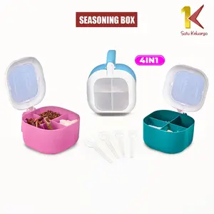 [COD] SK C1245 Tempat Bumbu Dapur Sekat 4in1 Serbaguna Free Sendok