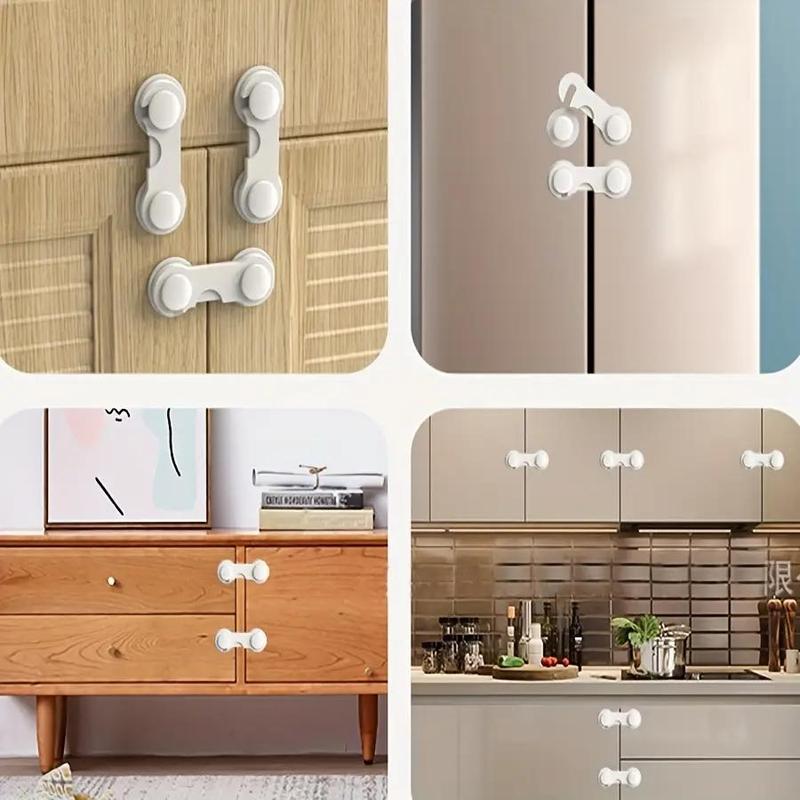 Safety Refrigerator Cabinet Lock, Window Closet Wardrobe Safety Lock,Cabinet Door Locks with Adhesive for Drawer Cupboards Fridge Closet and Pantry 5