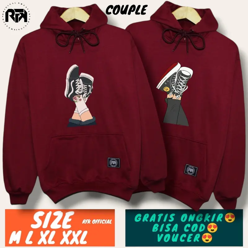 ( isi 2 pcs ) Hoodie couple pasangan / jaket couple SANTUY TERBARU / kaos couple pasangan / baju kapelan sama pacar 2023 / baju couple pasangan / couple pasangan / baju couple pasangan kondangan / batik couple pasangan / sweater couple 5
