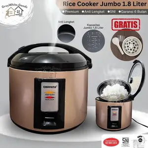 Okayama Rice Cooker Penanak Nasi Jumbo Besar 1,8 L Bergaransi Awet Hemat Daya