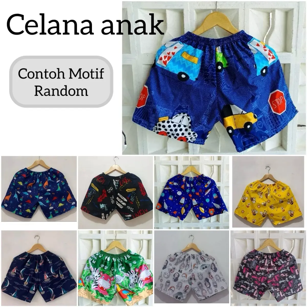 PAKET HEMAT 5PCS CELANA PENDEK ANAK PRIA WANITA BOXER KOLOR