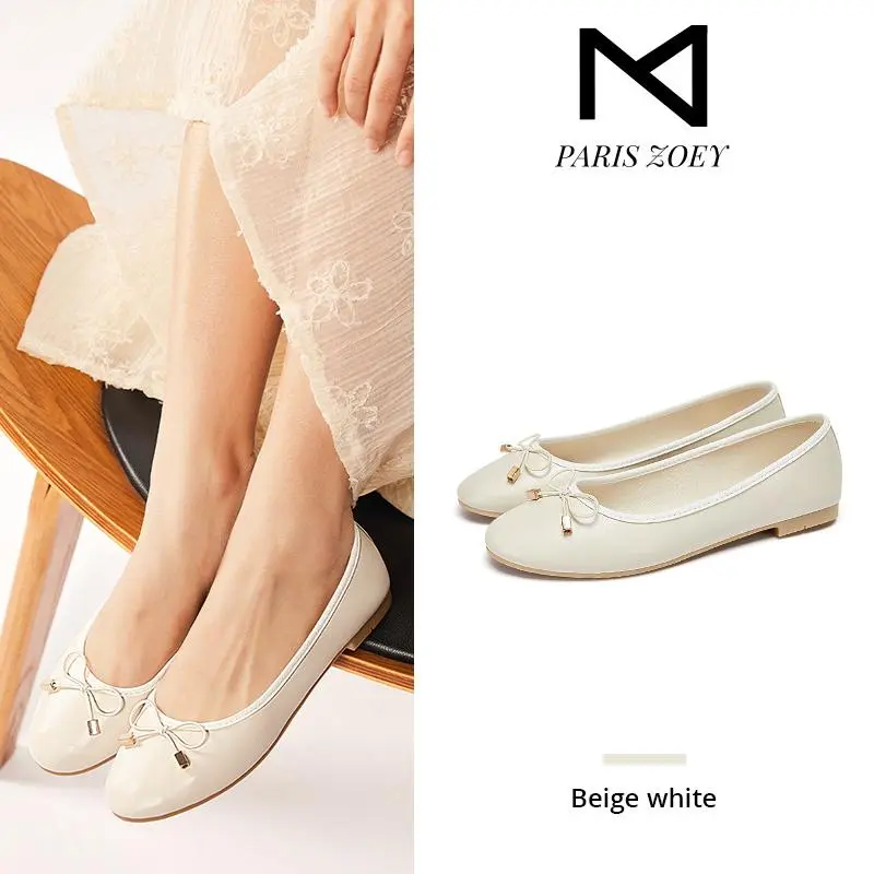 [Võ Hà Linh x Paris Zoey] Giày bệt mũi tròn nữ đế trắng cao cấp thoáng khí, giày búp bê đi êm chân (nên chọn lớn hơn một size) Shoes