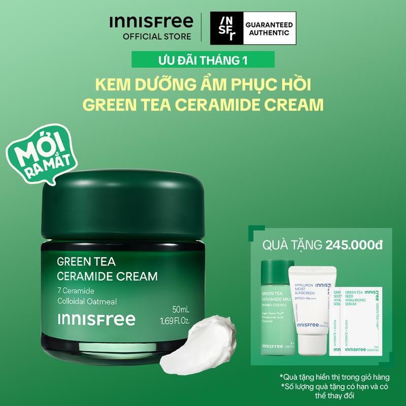   MỚI  Kem dưỡng cấp ẩm phục hồi INNISFREE Green Tea Ceramide Cream 50mL 