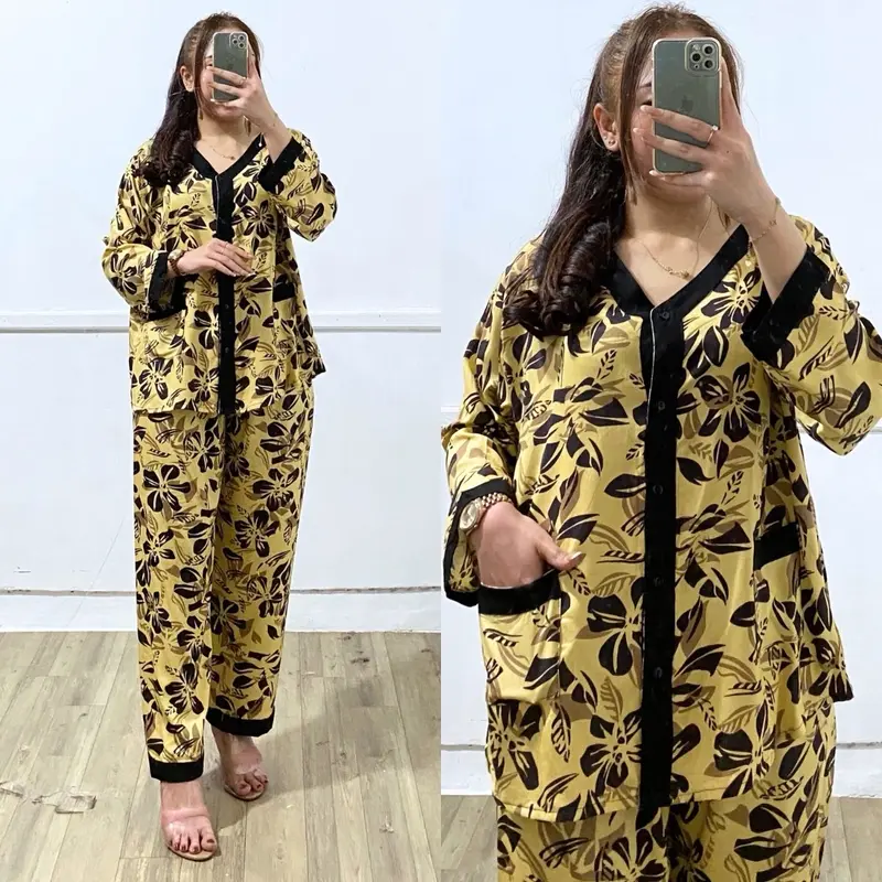 Setelan baju lengan panjang kencing aktif busui able Ld 120cm celana panjang 2