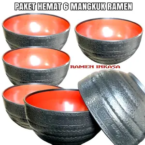 PAKET HEMAT isi 6 pcs MANGKUK RAMEN dua warna INKASA MRI01 ANTI PECAH TAHAN PANAS Plastik Mie