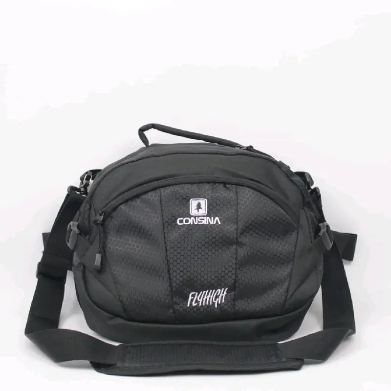 Tas Selempang Outdoor Consina 2 Pungsi Bahan Berkualitas Tebal Ukuran 8 Liter Cocok Buat Pria Dan Wanita Slingbag Cowo Hitam 1