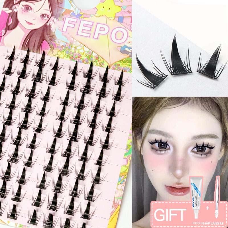 Lông Mi Giả 10 Hàng mi dày,mi giả anime mi tai mèo ,mi lông thỏ,Có Thể Tái Sử Dụng 12mm eyelash