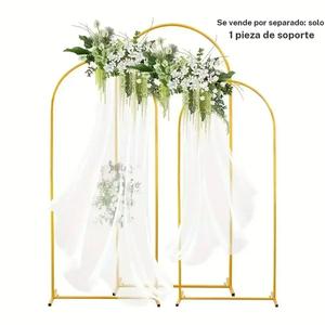 Soporte de fondo con arco metálico dorado, múltiples tamaños opcionales, marco estable y reusable, fácil de ensamblar, para bodas, cumpleaños, baby shower, telón de fondo para globos, decoración de fiesta