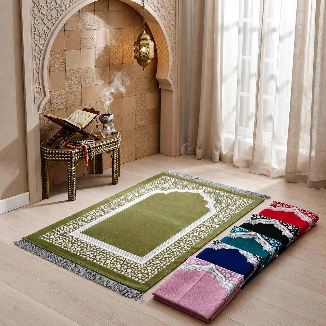 [RAJUT POLOS] SAJADAH RAJUT RAWIS MOTIF POLOS RAUDHOH size 110x70cm