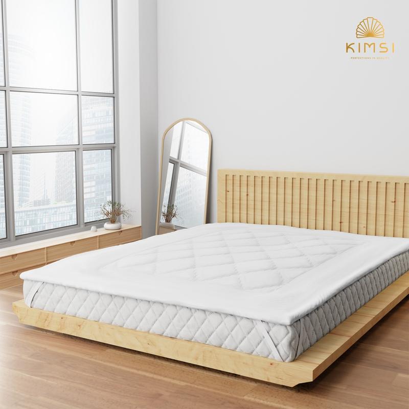 Mattress Topper Protector Mattres protektor Foam Uk 90x200  120x200  160x200  180x200  200x200 Silikon 9Oz Matras Pelindung Kasur Warna Putih 4
