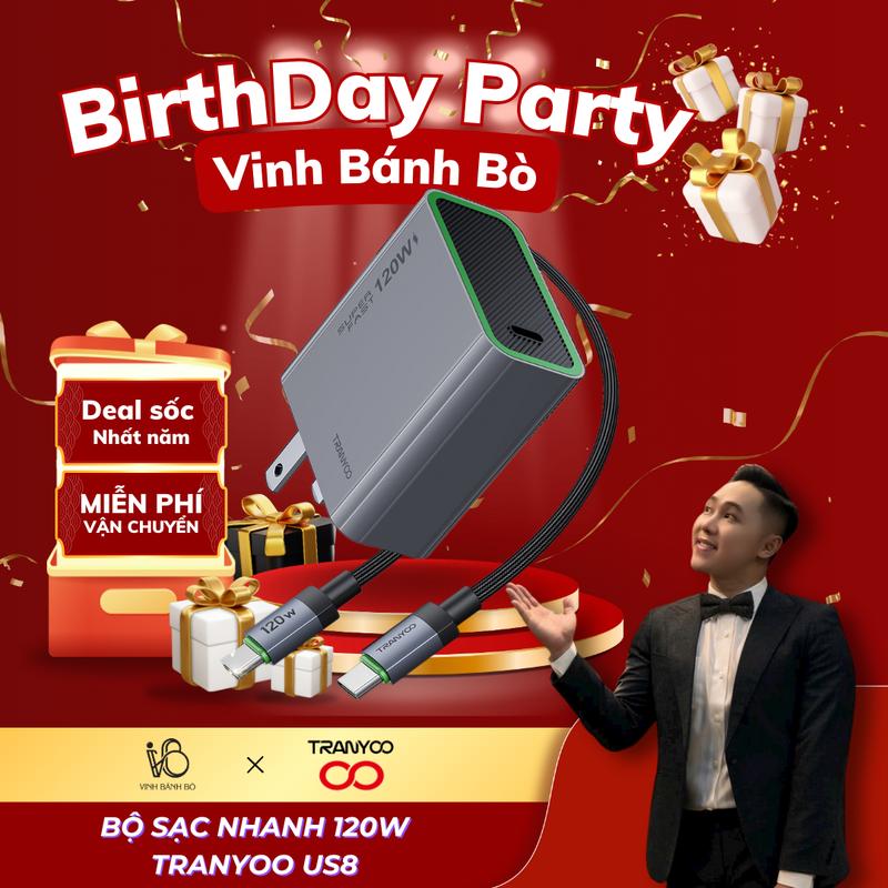 [ ĐỘC QUYỀN VINHBANHBO ] Bộ Sạc Nhanh GaN Pro+ 120W Tranyoo US8 Cổng Type-C Sạc Nhanh W PPS, PD3.1, UFCS - Sạc Cho Điện Thoại Và Laptop Chuẩn PD củ sạc 120w sạc nhanh 120w Phụ Kiện sạc điện thoại, laptop