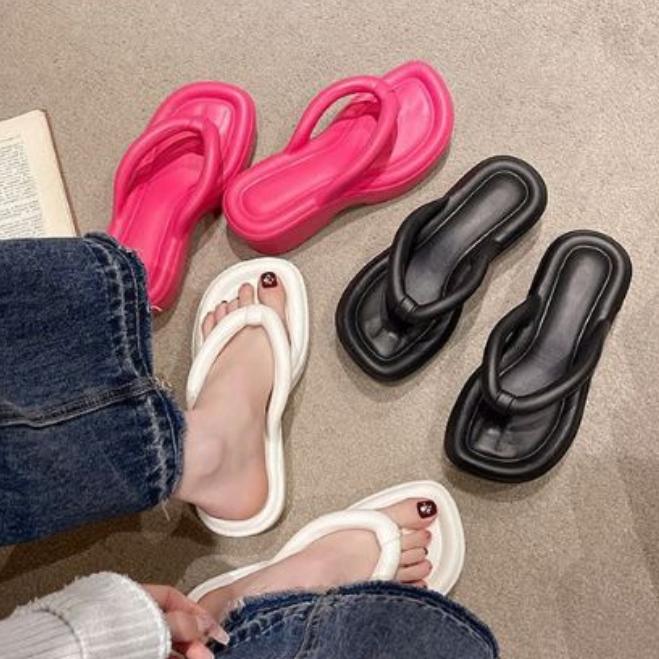 Product Introduction of Dép Cao Gót, Phong Cách Thường Ngày Hàng Mới Về, Dày 5Cm, Thích Hợp Đi Biển Mùa Hè, Giày Đi Bộ Đế Xuồng Ngoài Trời, Giày Dép, Giày Dép Nữ, Đi Chơi Và Thoải Mái DéP Shoes Sandal Cao Su  Đồng Nhung 9