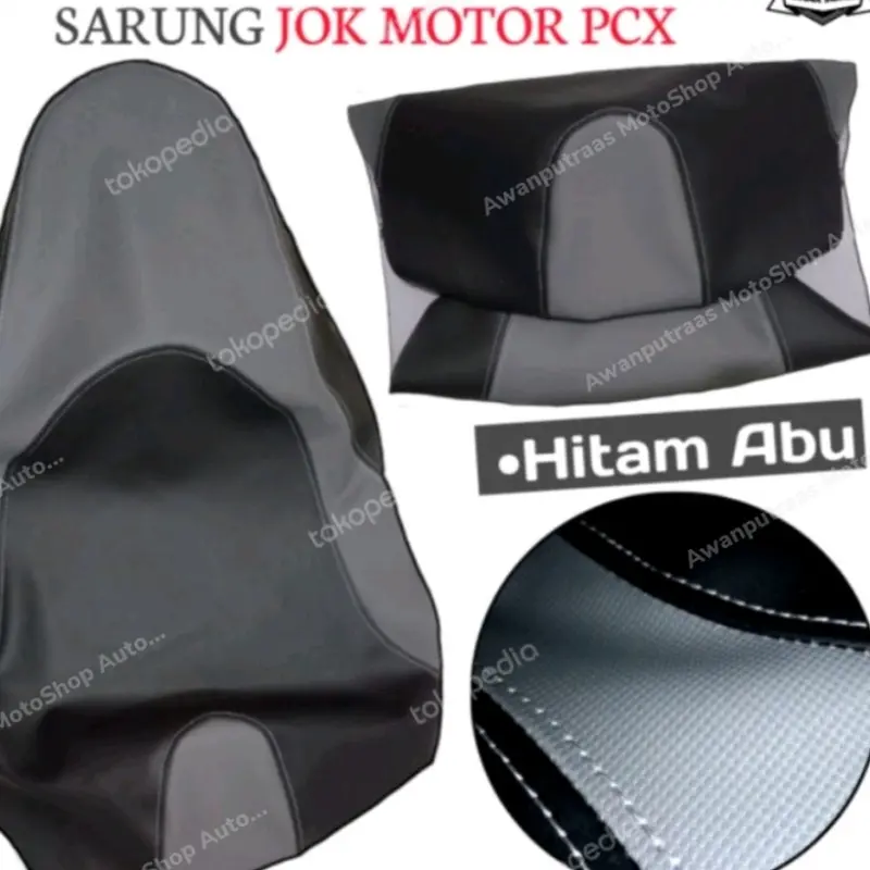 Sarung Kulit Jok Motor Honda pcx 150/160 versi abu abu hitam original A1 2