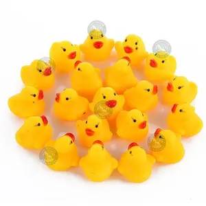 BEBEK 10 PCS Mainan Mandi Anak Bebek Bebekan Mini Karet Silikon Bunyi Mainan Mandi Bayi Kolam Bak Mandi Baby Duck