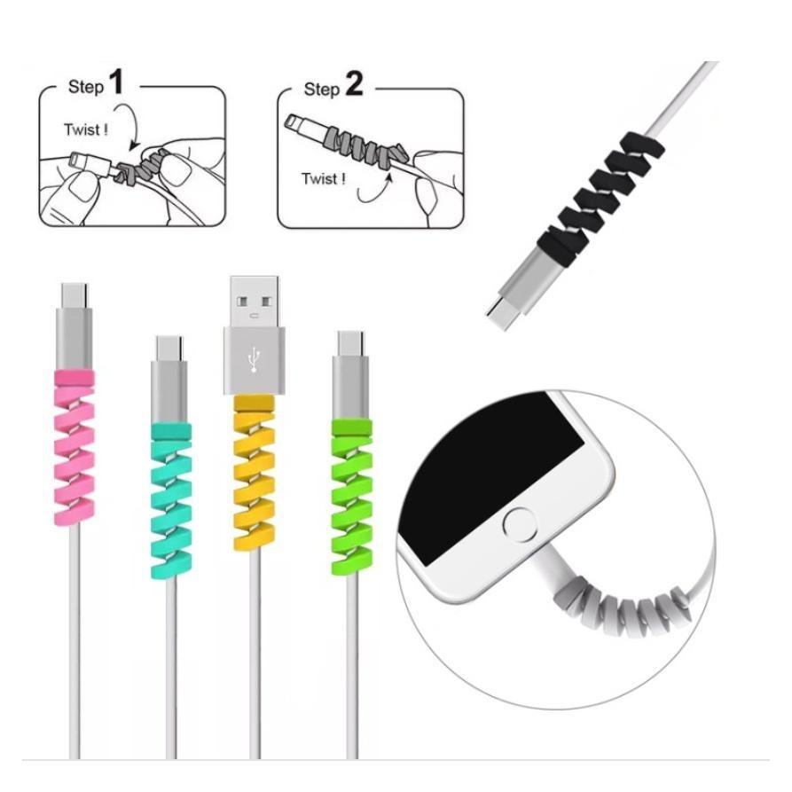 Cable Charger Earphone Handsfree Protector Wire Data Spiral Protective Cover Cable
