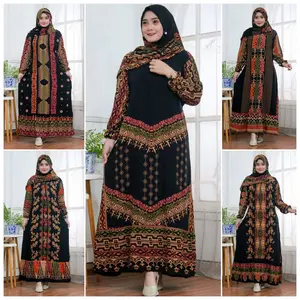 Gamis Set Hijab Terbaru New Motif Setorjoan Jumbo Ld120cm Wanita Panjang Rayon Muslim Nyaman