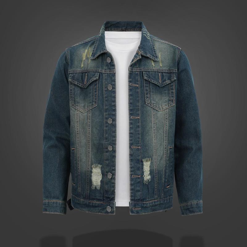 Áo khoác vải jean nam thời trang thiết kế dày dặn nam tính - Chất jean cao cấp Có Túi Có Cổ Jacket Menswear