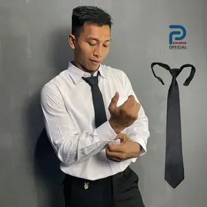 Dasi Formal Hitam Pria Siap Pakai Elegan Primadona Official Cocok untuk interview,wisuda,ospek