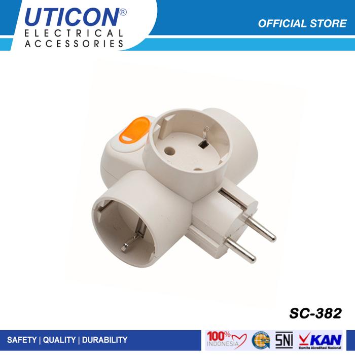 UTICON Steker T Arde Stop kontak Saklar on off SC-382