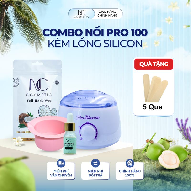  Combo Nồi Nấu Sáp Wax Lông Pro100 Tặng Kèm Chén Silicon Chống Dính & Que Waxing Dễ Sử Dụng Hiệu Quả 