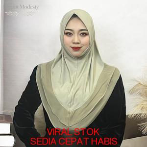 Tudung hijab wanita fesyen polos linen kristal dua lapis tepi bulat selendang chiffon tahan kedut tidak perlu diseterika bernafas kalis habuk Bawal Premium Cotton Voile Sedondon Dewasa & Remaja & Kanak-Kanak Sulam Tangan Tarik Benang Kelantan Curve Ruffle