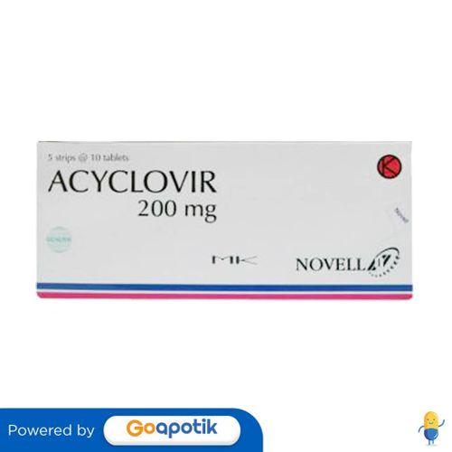 ACICLOVIR NOVELL 200 MG BOX 50 TABLET