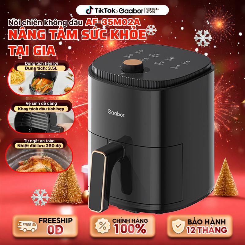  Gaabor | Nồi chiên không dầu Gaabor AF-35M02A dung tích 3.5 lít dùng cho gà vịt nguyên con dưới 800g công suất 800W nóng nhanh xịn xò nồi chiên Nấu ăn cooker noi chien gaabor nướng lò nướng hấp sấy air fryer 