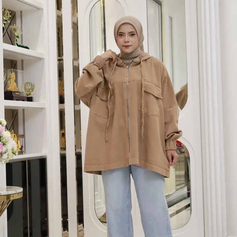 ANGTIW - Jaket Hoodie Vivie Oversize / Jaket Topi Vivie Jumbo 4