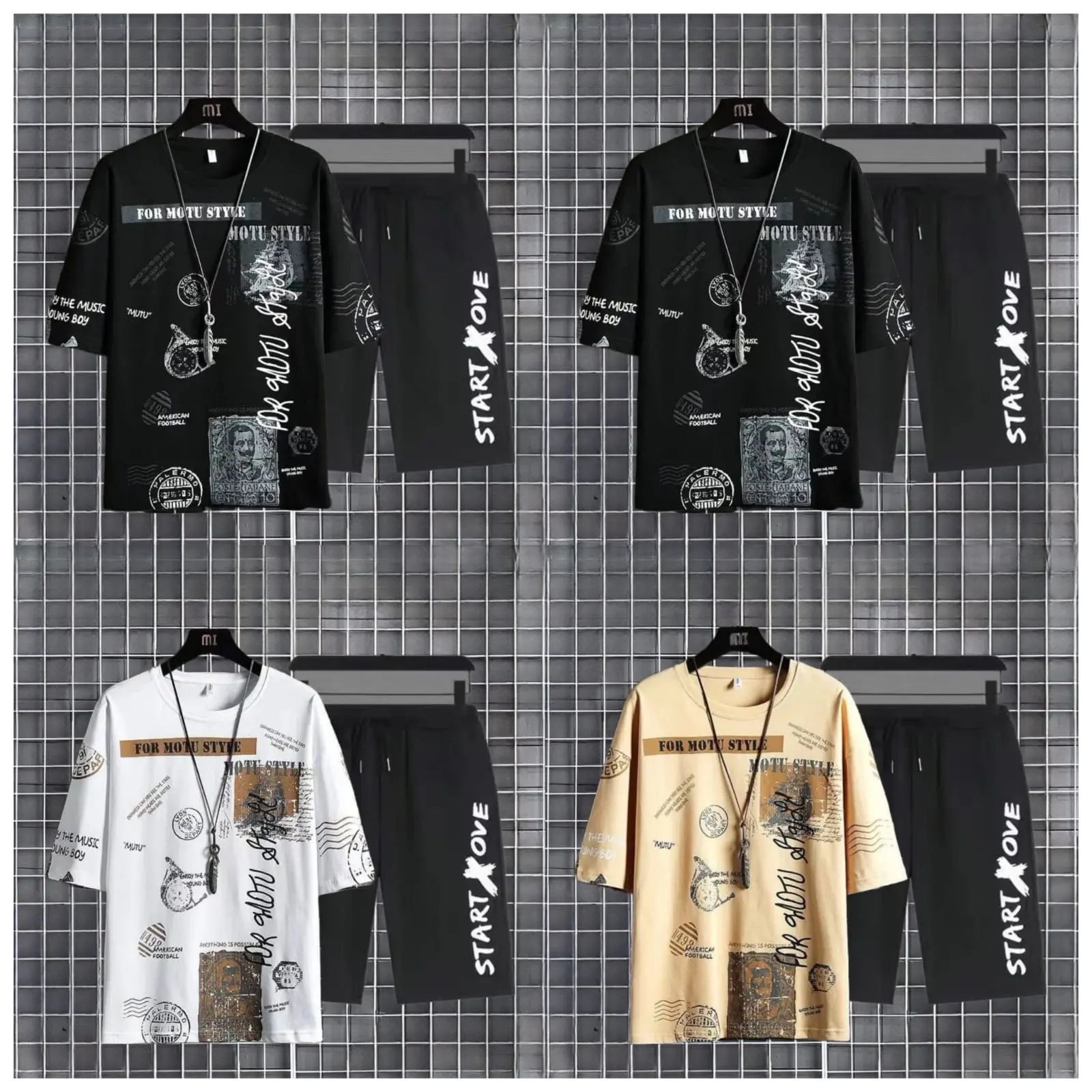 SETELAN OVERALL PRIA ONESET STELAN OVERSIZED COWOK JUMBO SET PRIA TERLARIS T-SHIRT DAN CELANA CARGO SET PRIA MOTIF SABLON LABAIshop