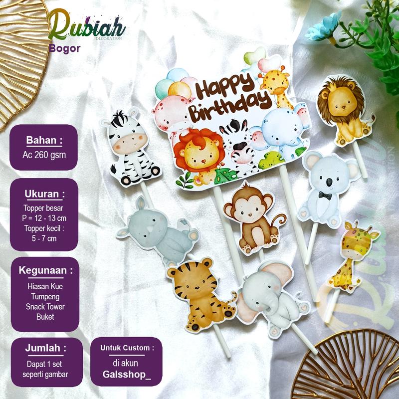 Topper cake karakter animals part 2 / cute animals 0