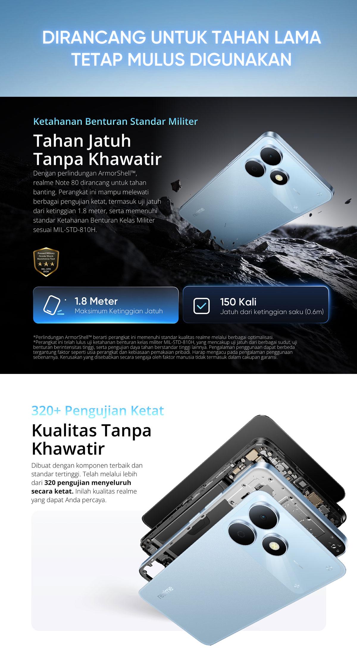 [PENTY EXCLUSIVE] realme Note 80 4GB+8GB*|64GB (Desain Tangguh | 6300mAh Baterai | Proteksi ArmorShell | Jaminan Lancar Hingga 48-bulan | IP54)