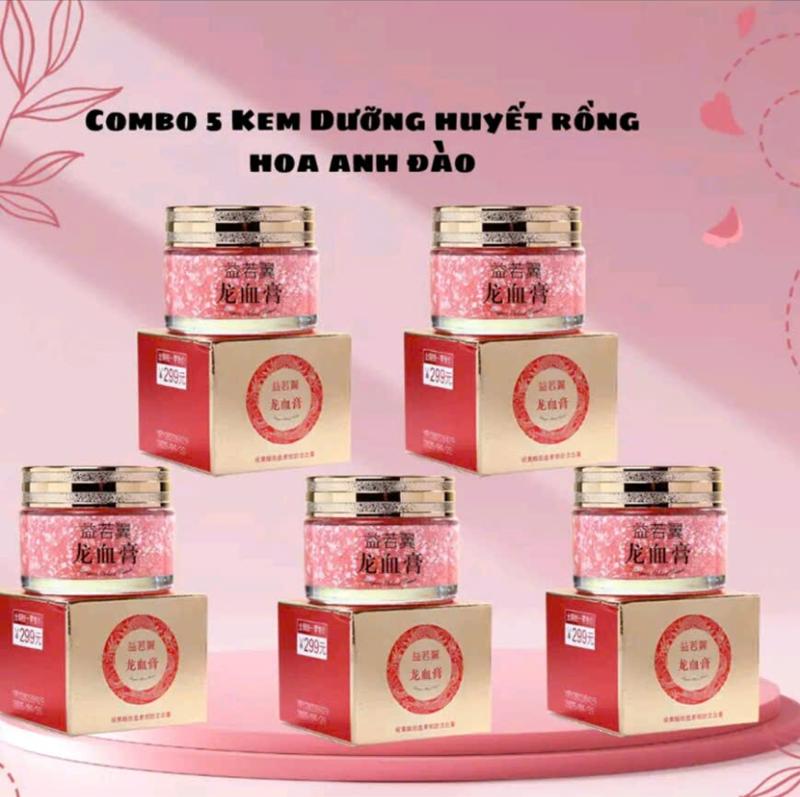  Combo 5 Kem Dưỡng Da Huyết Rồng Hoa Anh Đào Dưỡng Trắng Dưỡng Ẩm Làm Đẹp Da Skincare Cho Cả Nam Và Nữ 
