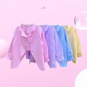 Candy Shirt by Little Hanaaa | Atasan Kemeja Katun Cantik Motif Salur Couple Dewasa dan Anak Perempuan (1-10 tahun) Anak-Anak