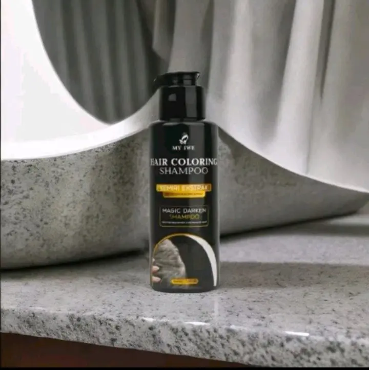 Shampoo My Iwe Hair Coloring Penghilang Uban Penghitam Rambut Cairan Khusus Nutrisi Kulit Kepala dan Rambut 1