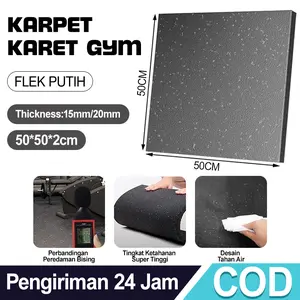 Karpet Karet Gym / Lantai Karet Roll - Matras Fitness Heavy Duty 50x50cm | Anti Slip, Mudah Dipasang