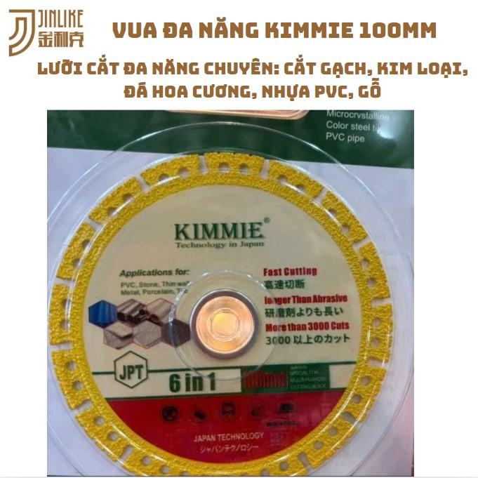 VUA ĐA NĂNG KIMMIE 100mm – Lưỡi Cắt Gắn Máy Cầm Tay Phủ Kim Cương – Cắt Sắt Nhôm Inox Gỗ Nhựa Gạch Men Đá Đa Vật Liệu