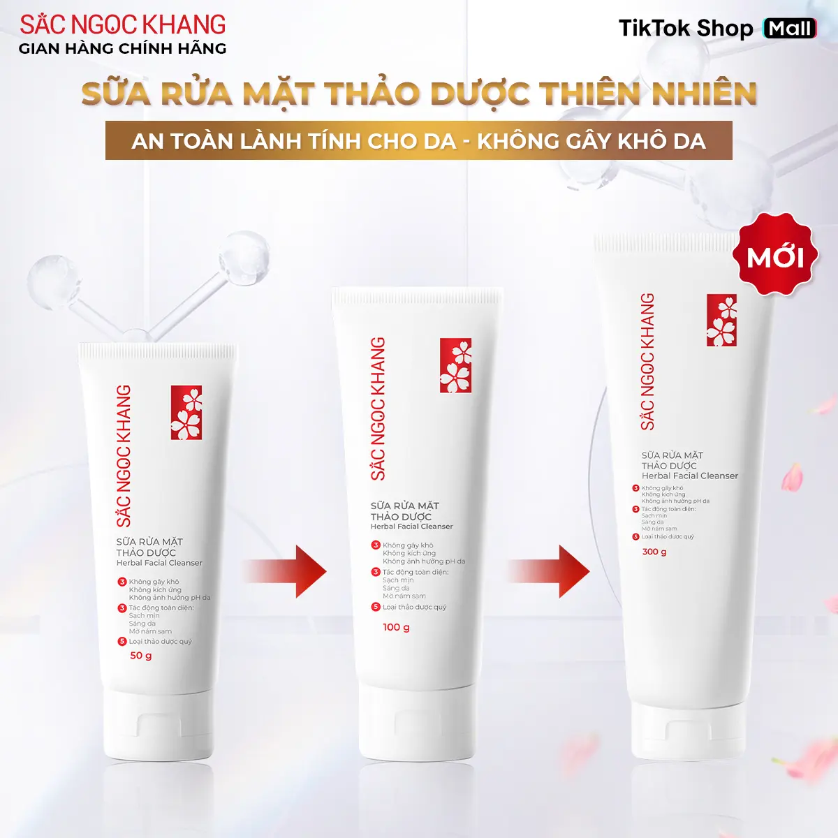 Sữa Rửa Mặt Thảo Dược Sắc Ngọc Khang Làm Sạch Dịu Nhẹ - Hỗ Trợ Da Mềm Mịn Hạn Chế Khô Da 2PL | BigBuy360 - bigbuy360.vn