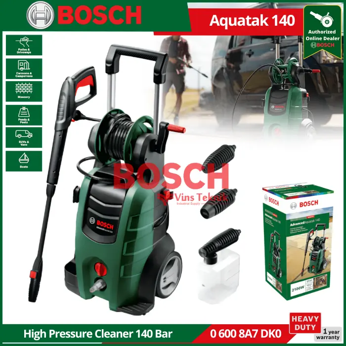 BOSCH Advanced Aquatak 140 Mesin Cuci Steam 140Bar High Pressure Cleaner Aquatak 140 2.100Watt AQT 140