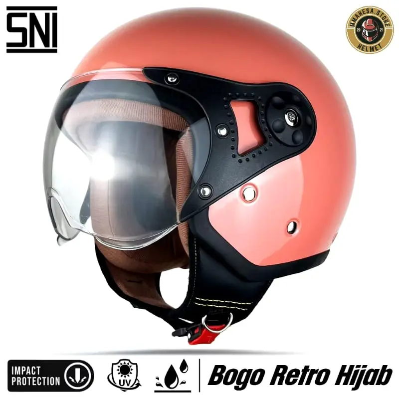 Helm BOGO Hijab Retro Dewasa SNI 100% Asli | BOGO - Motorcycle, Motor Helm Retro 2
