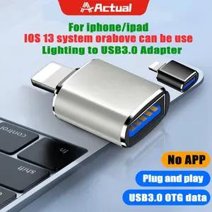 Actual【COD】OTG iPhone Lightning To USB 3.0 Converter Adapter/ OTG iPhone Flashdisk Storage